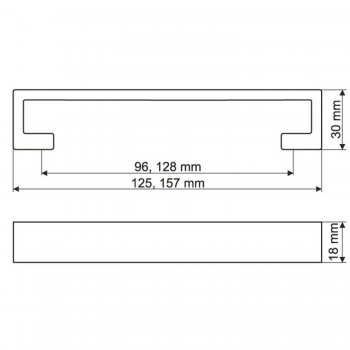 Uchwyt US9208/128 chrom mat, aluminium